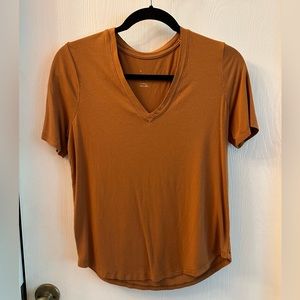 Burnt orange flowy v-neck